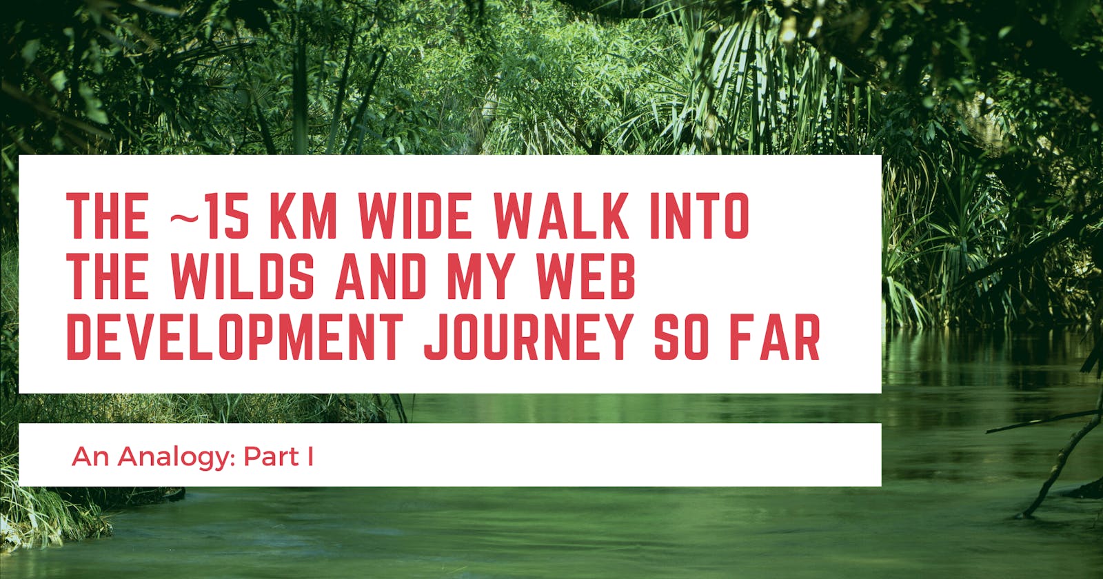 The ~15 km wide walk into the wilds and my Web development journey so far: An Analogy