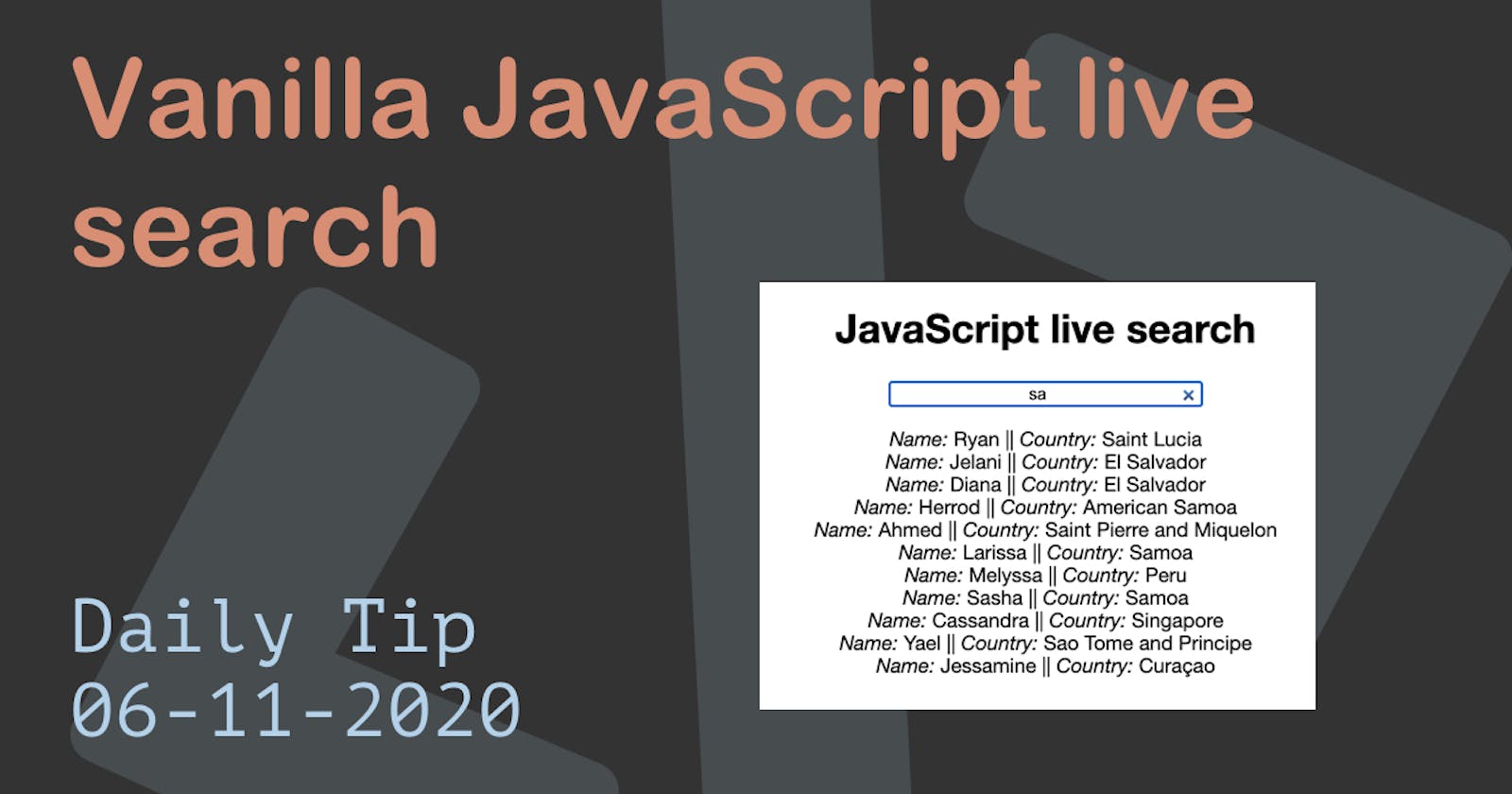 Vanilla JavaScript live search