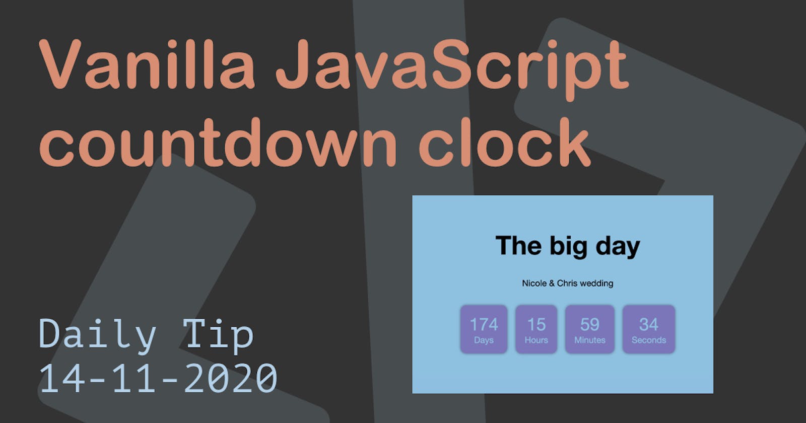 Vanilla JavaScript countdown clock