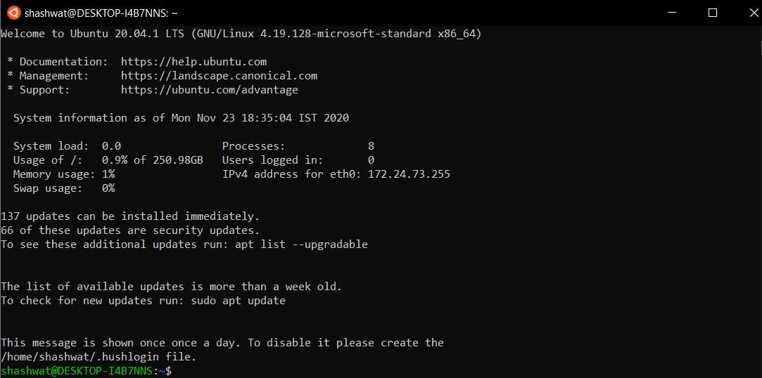 Ubuntu installed and username created.png