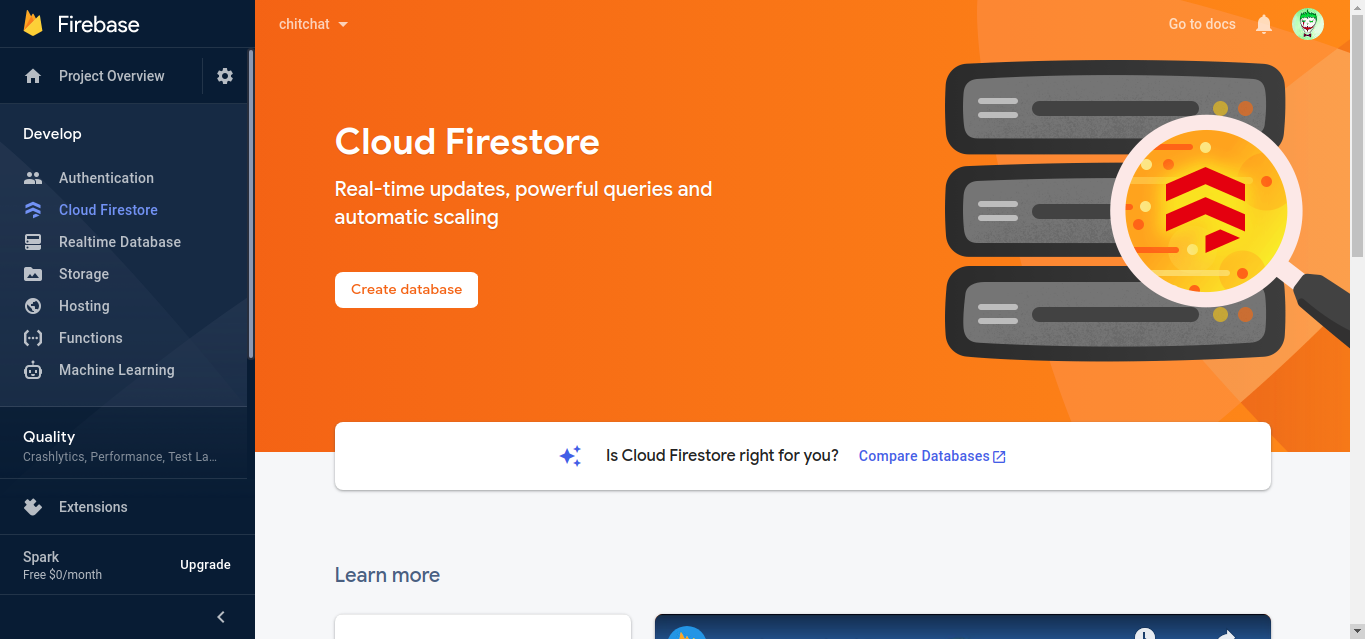 Firebase Firestore Menu