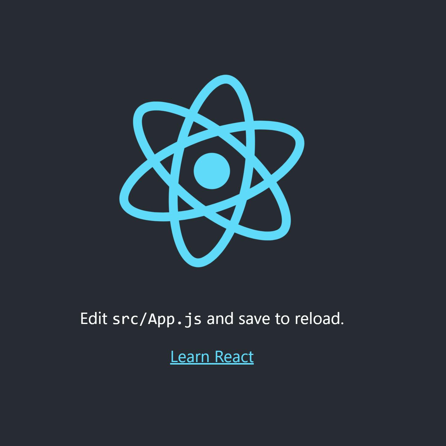 create-react-app starting page