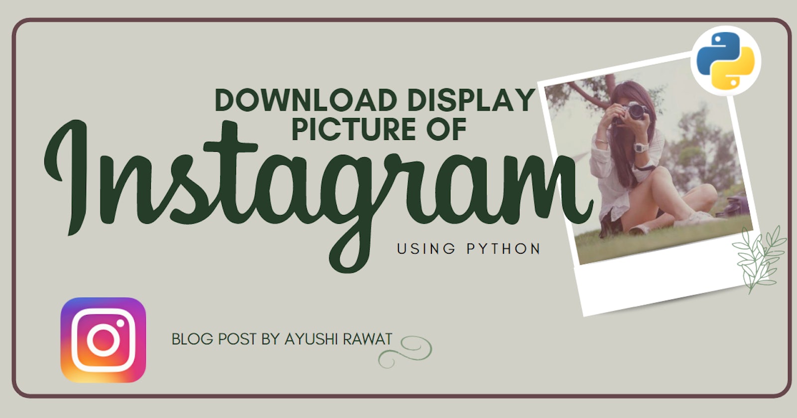 Download Display Picture of an Instagram Account Using Python