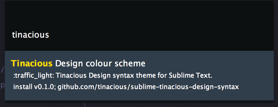 Installing Tinacious Design syntax theme in Sublime Text