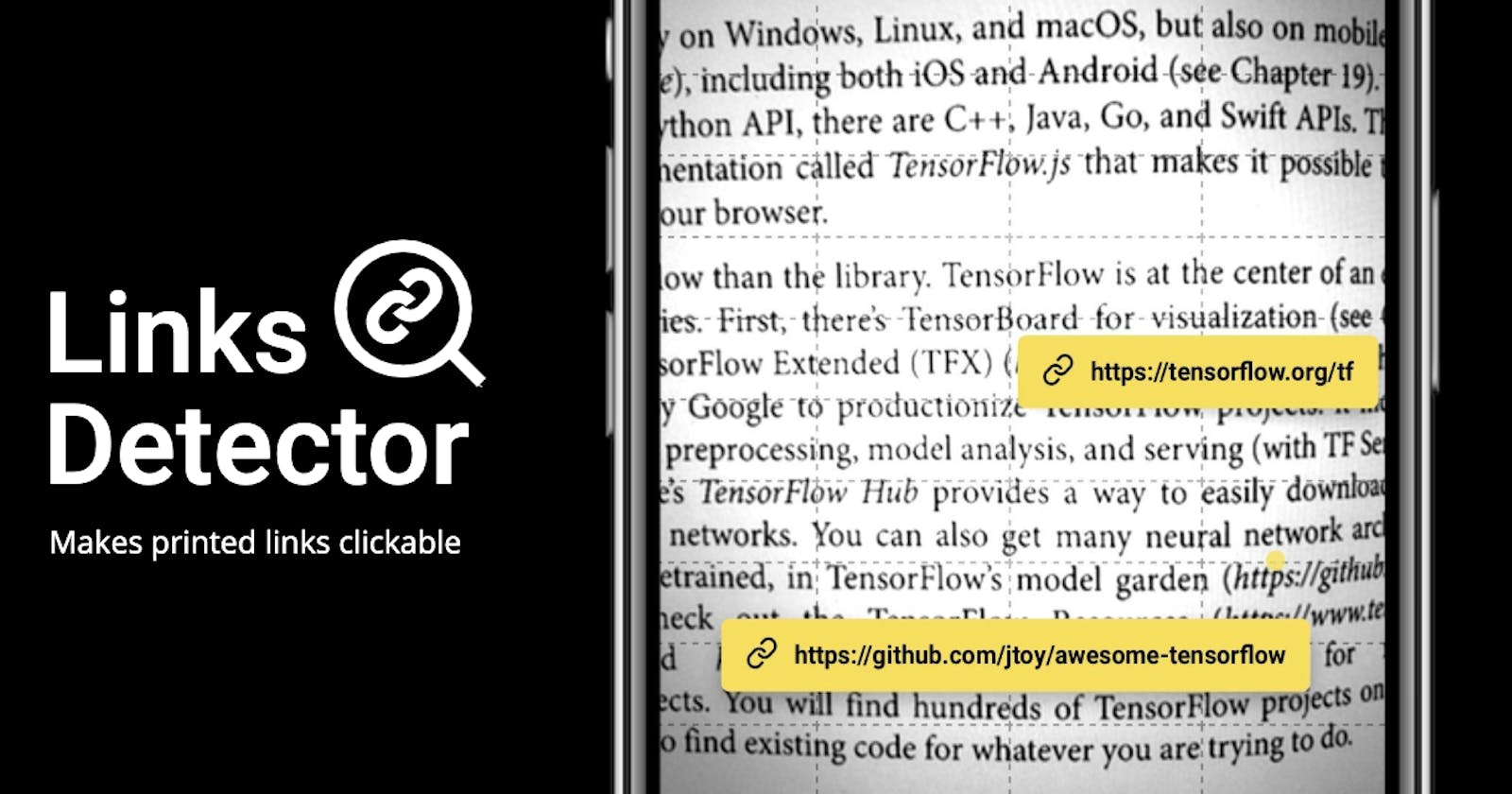 # 📖 👆🏻 Making the Printed Links Clickable Using TensorFlow 2 Object Detection API