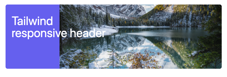 Tailwind header with text and image