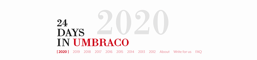 Banner for 24 Days in Umbraco