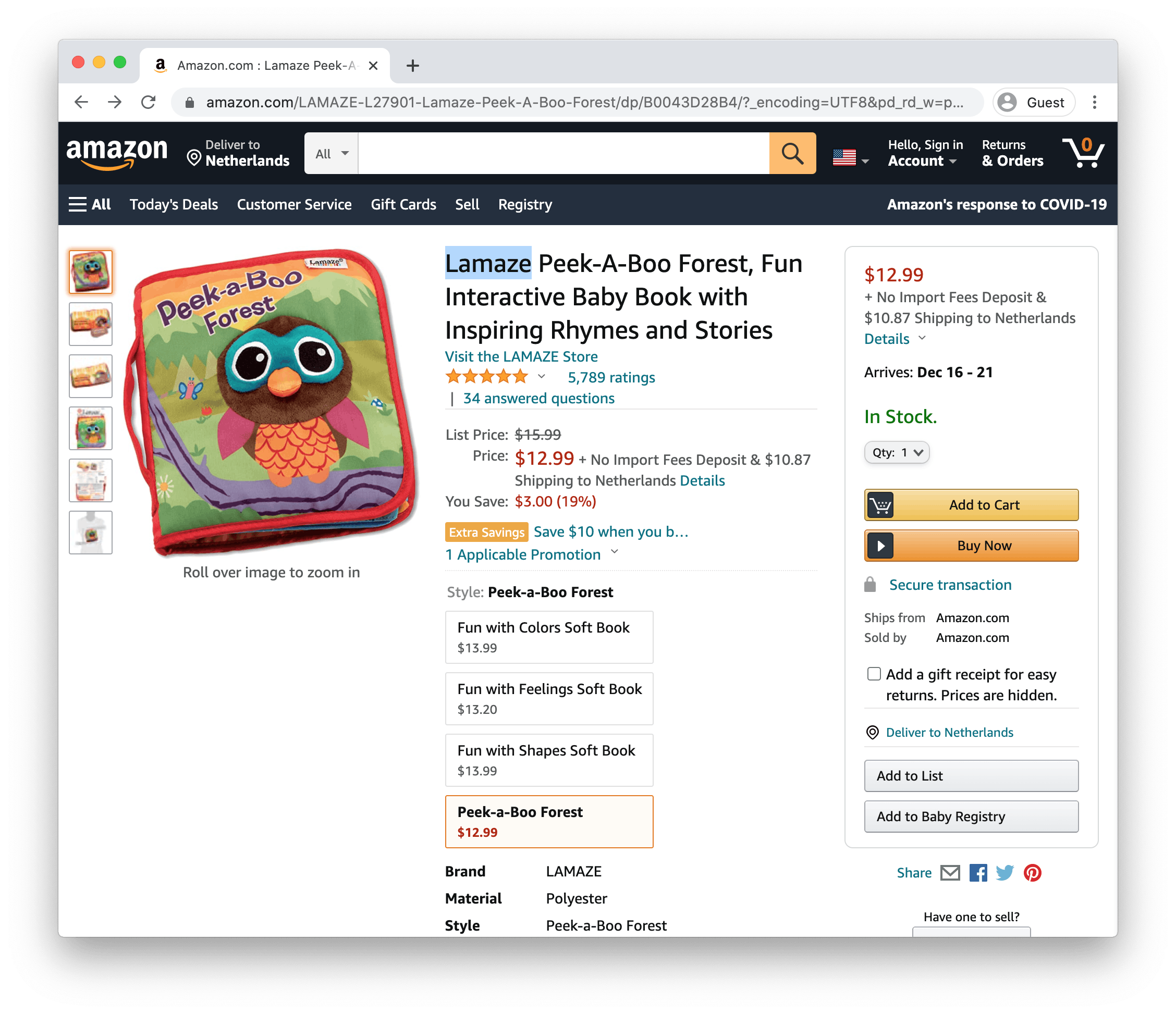 Amazon Detail Page