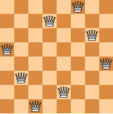 N queen puzzle 8x8 chess board