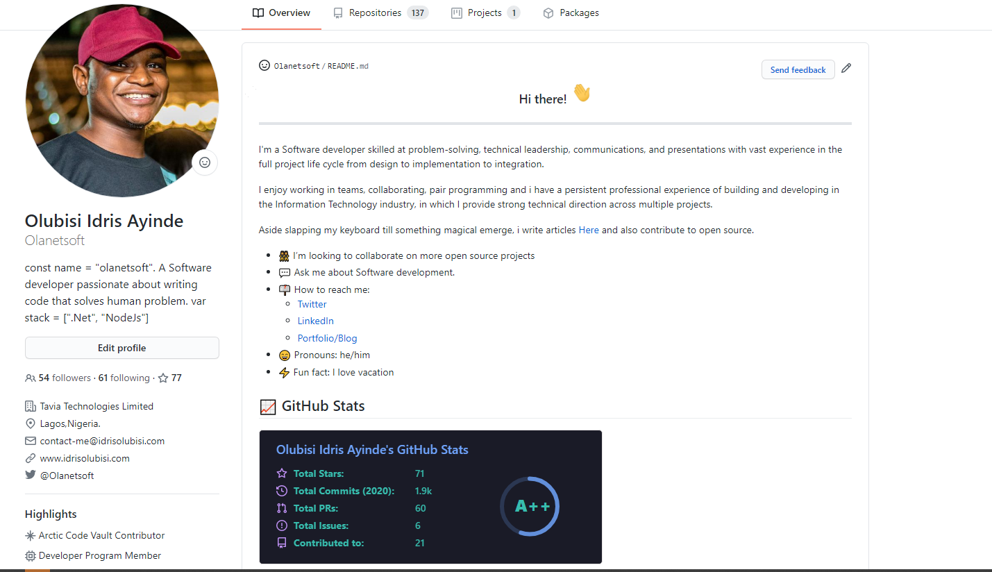 Create GitHub Profile README File