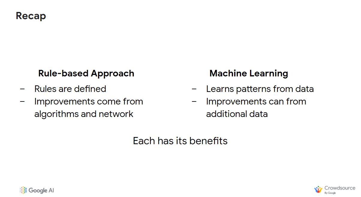 Recap of rule-based and machine learning-based approaches to software engineering.