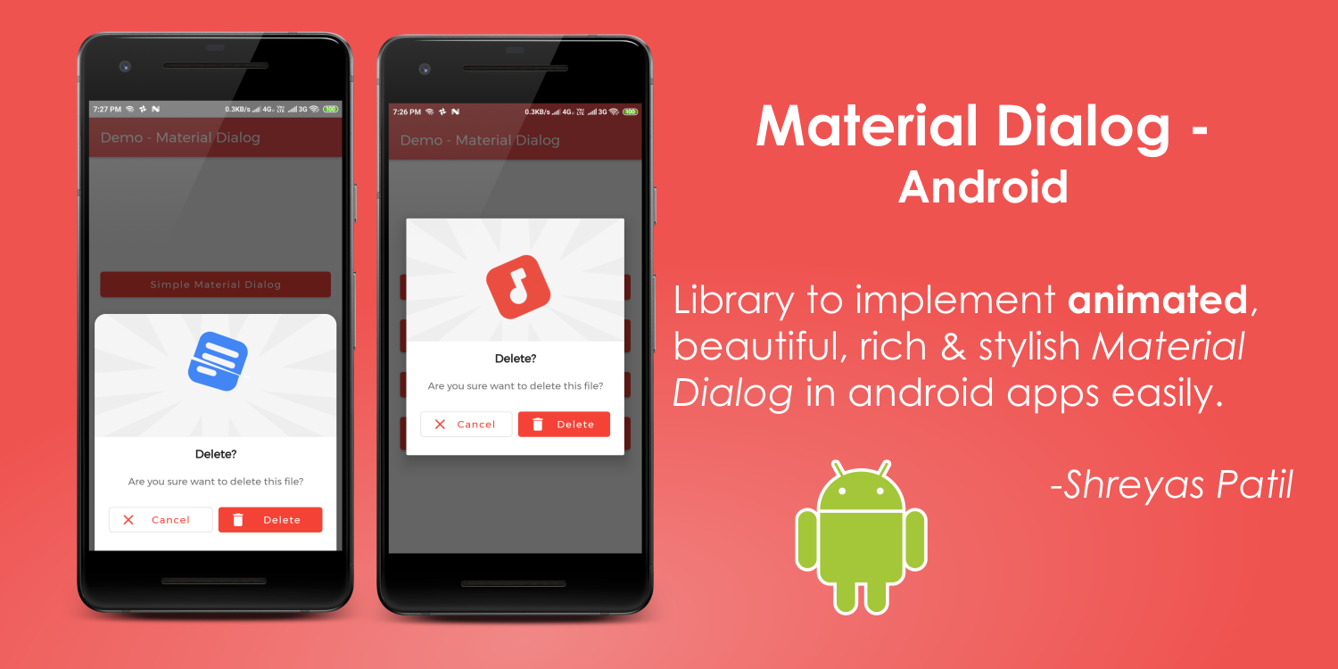 Animated Material Dialog — Android 📱 😍🎨