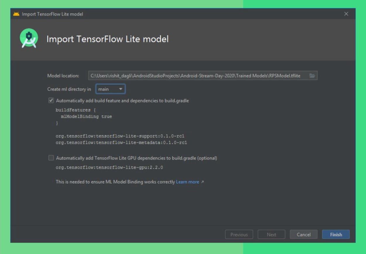 Importing a `tflite` model