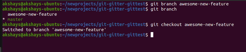 git branch awesome-new-feature screenshot