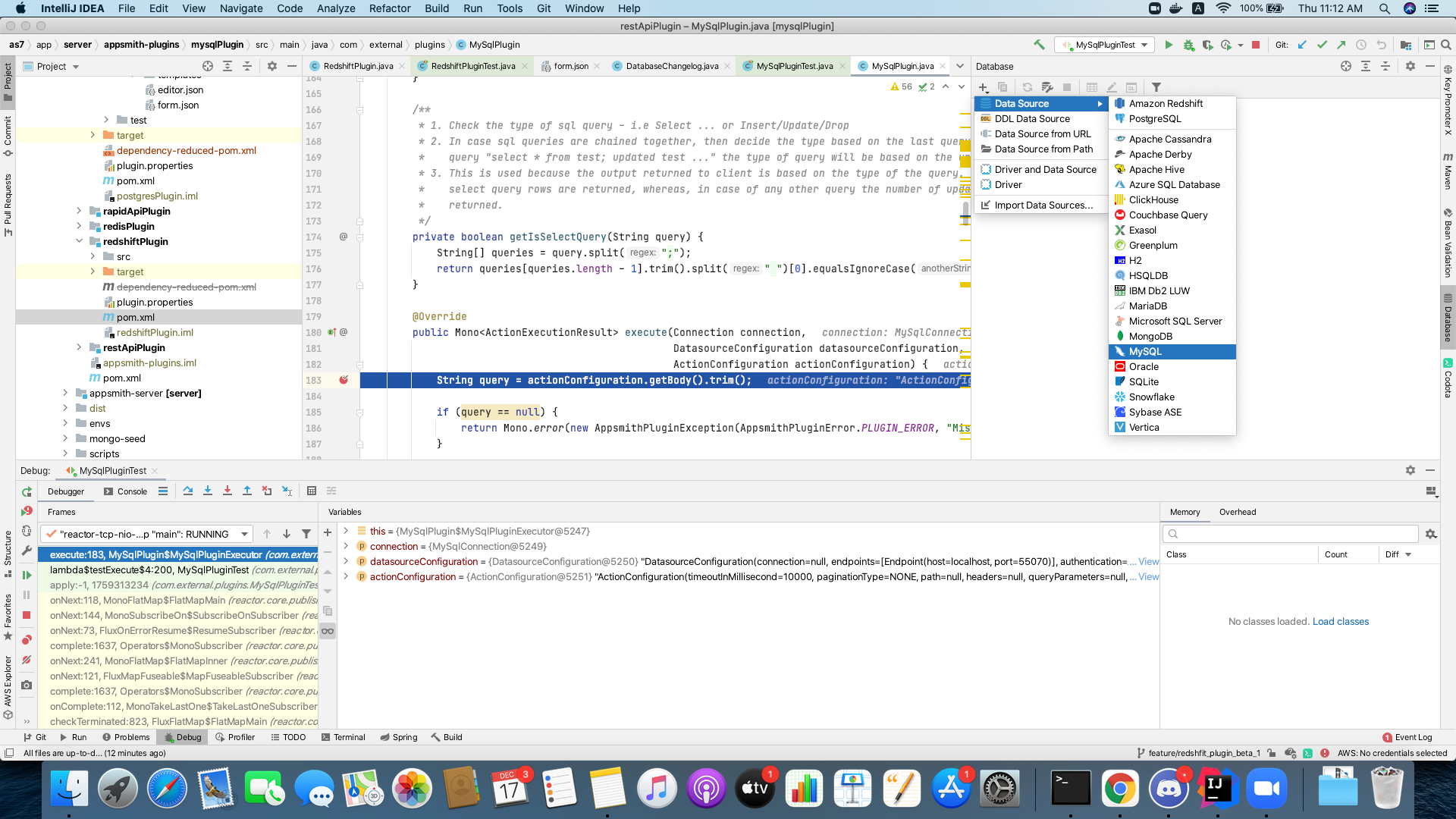 Connect to database instance running inside a Java testcontainer using ...