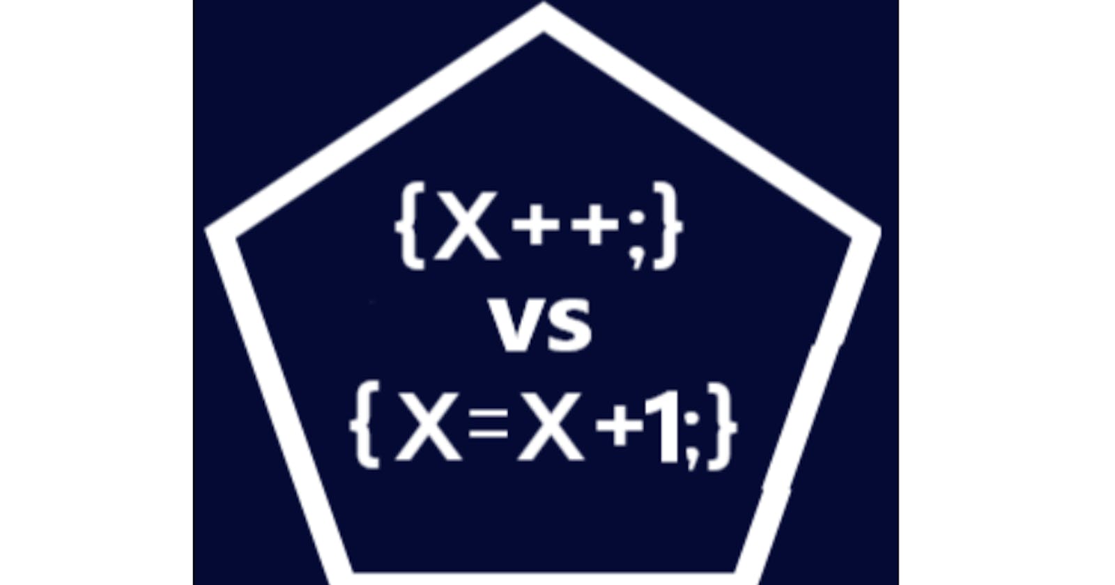 Difference between x++ and x+1