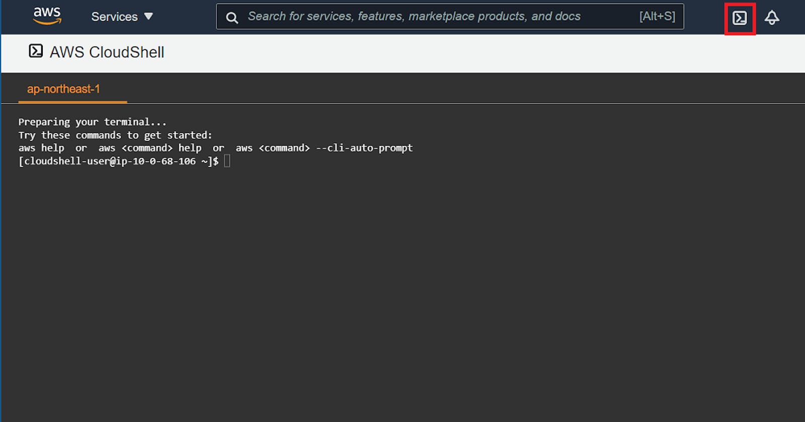 Setting up a working environment for Amazon EKS with AWS CloudShell