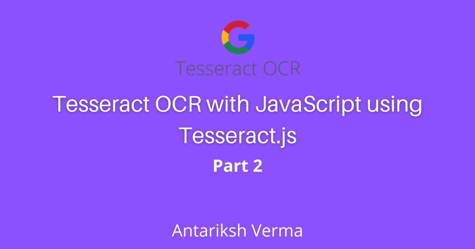 Tesseract OCR with JavaScript using Tesseract.js
