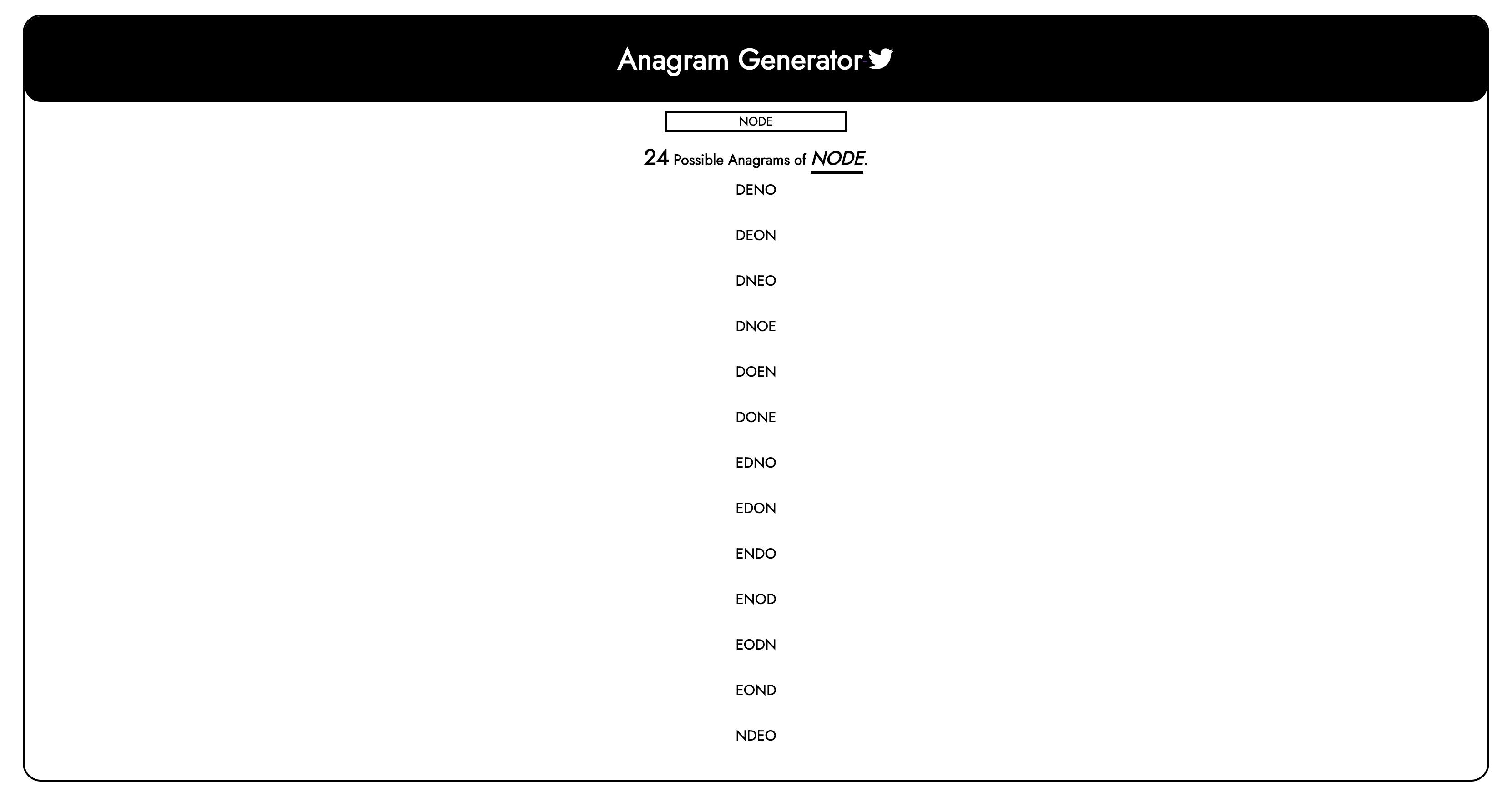 Anagram Generator
