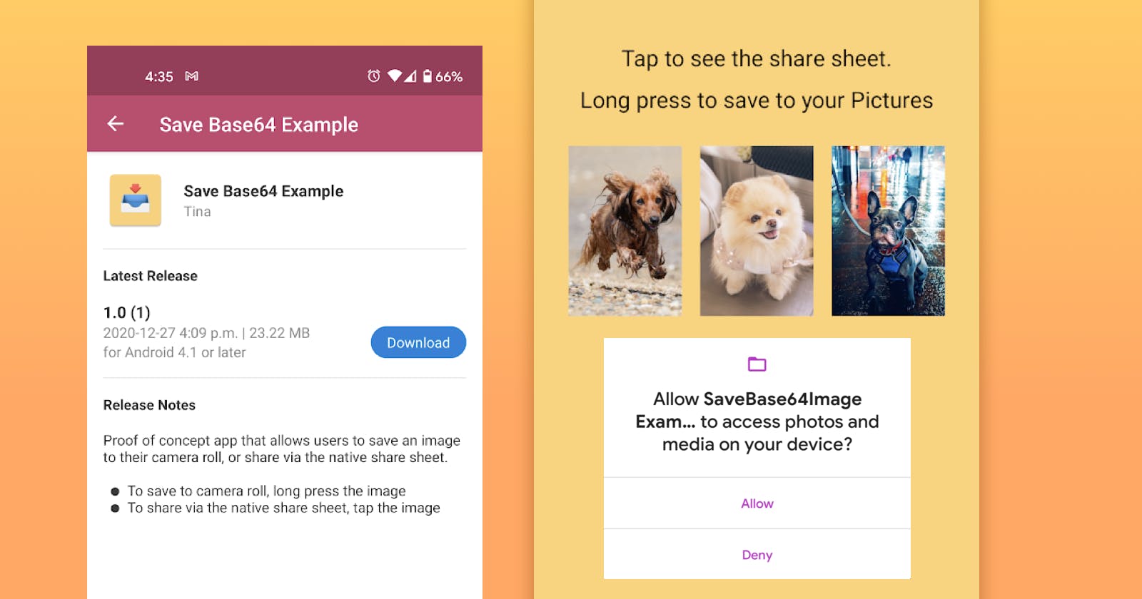 Saving to photos in Android Q+ (Android 10+)
