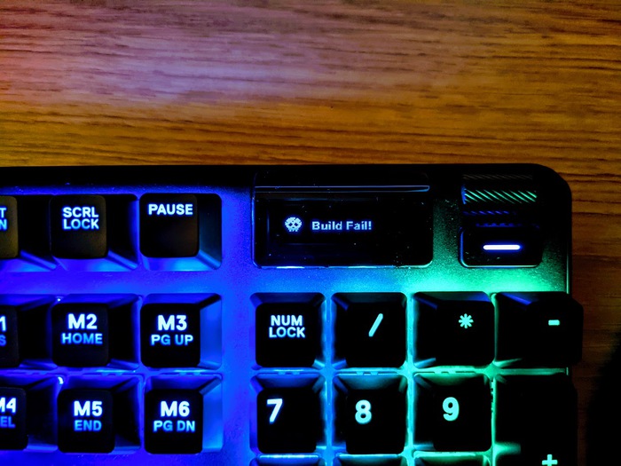 Build fail on the Steelseries keyboard display