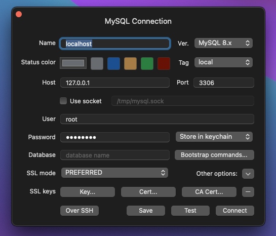 Mac MySQL Connection