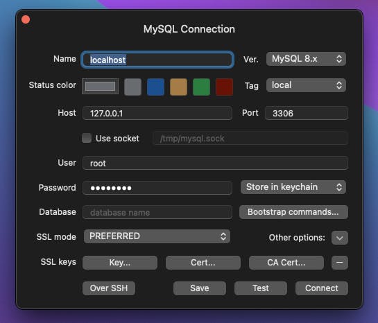 Mac MySQL Connection