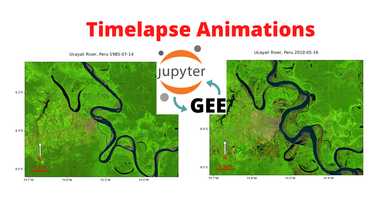 GEE Tutorial #52 - How to create timelapse animations with custom projection, scale bar, and north arrow