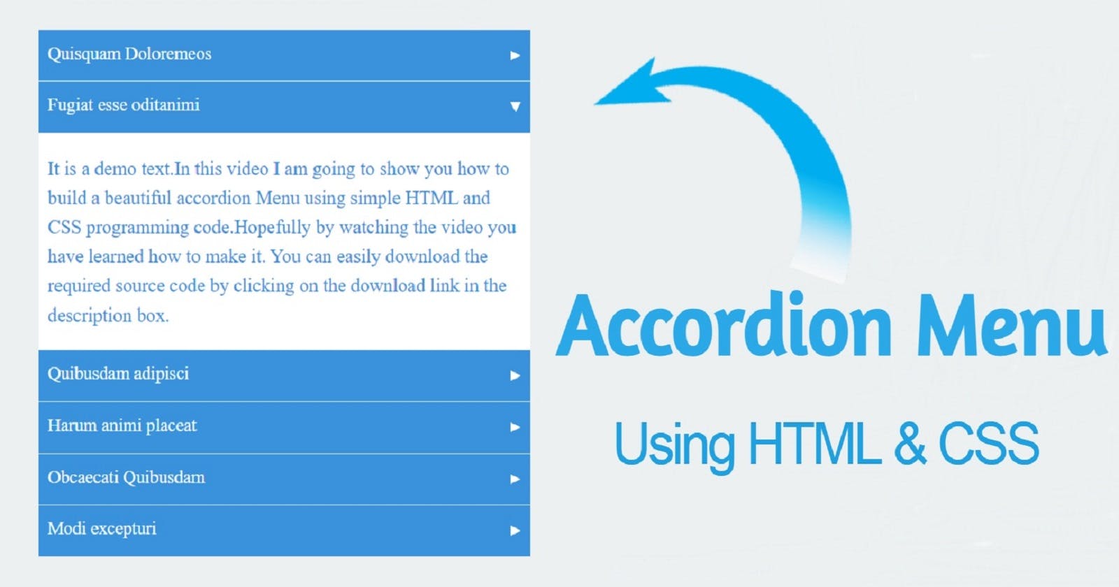 Simple Accordion Menu Using HTML And CSS Only