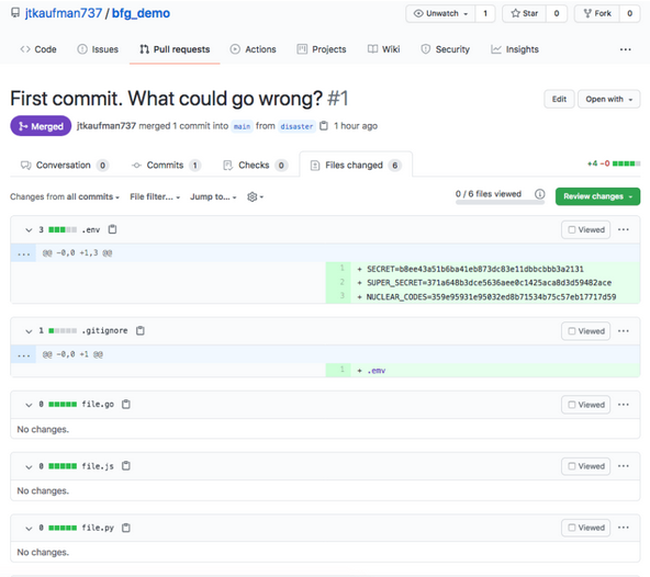 Closed pull request that DOES. show our sensitive information