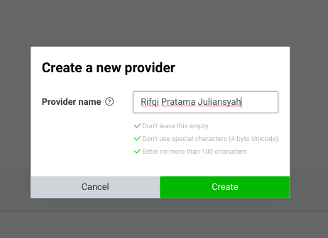 Create Provider