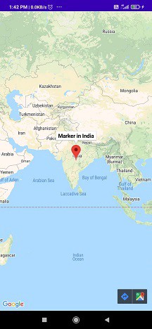 Marker Placed over India