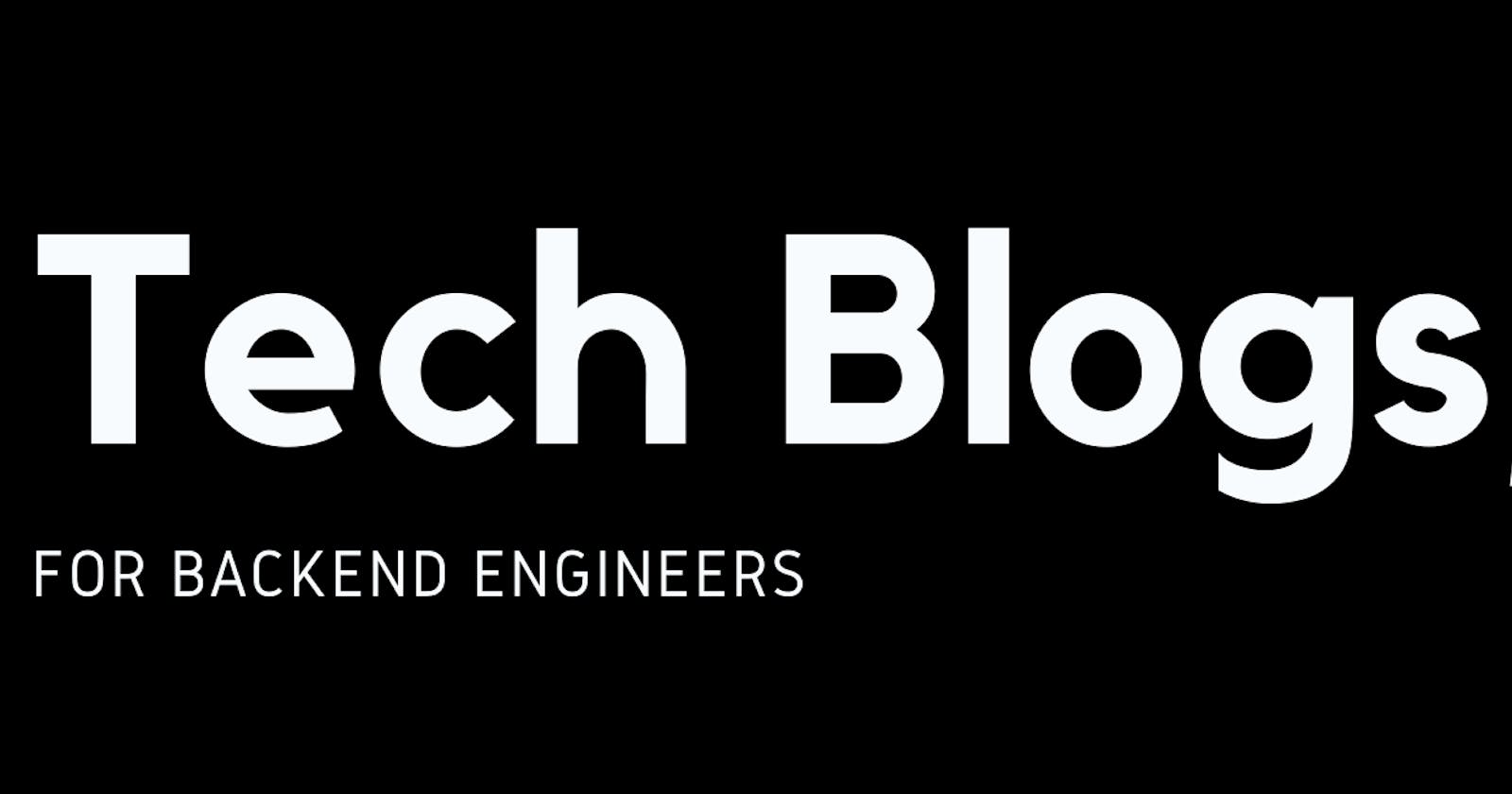 Raw Technical Blogs for Backend Developers.