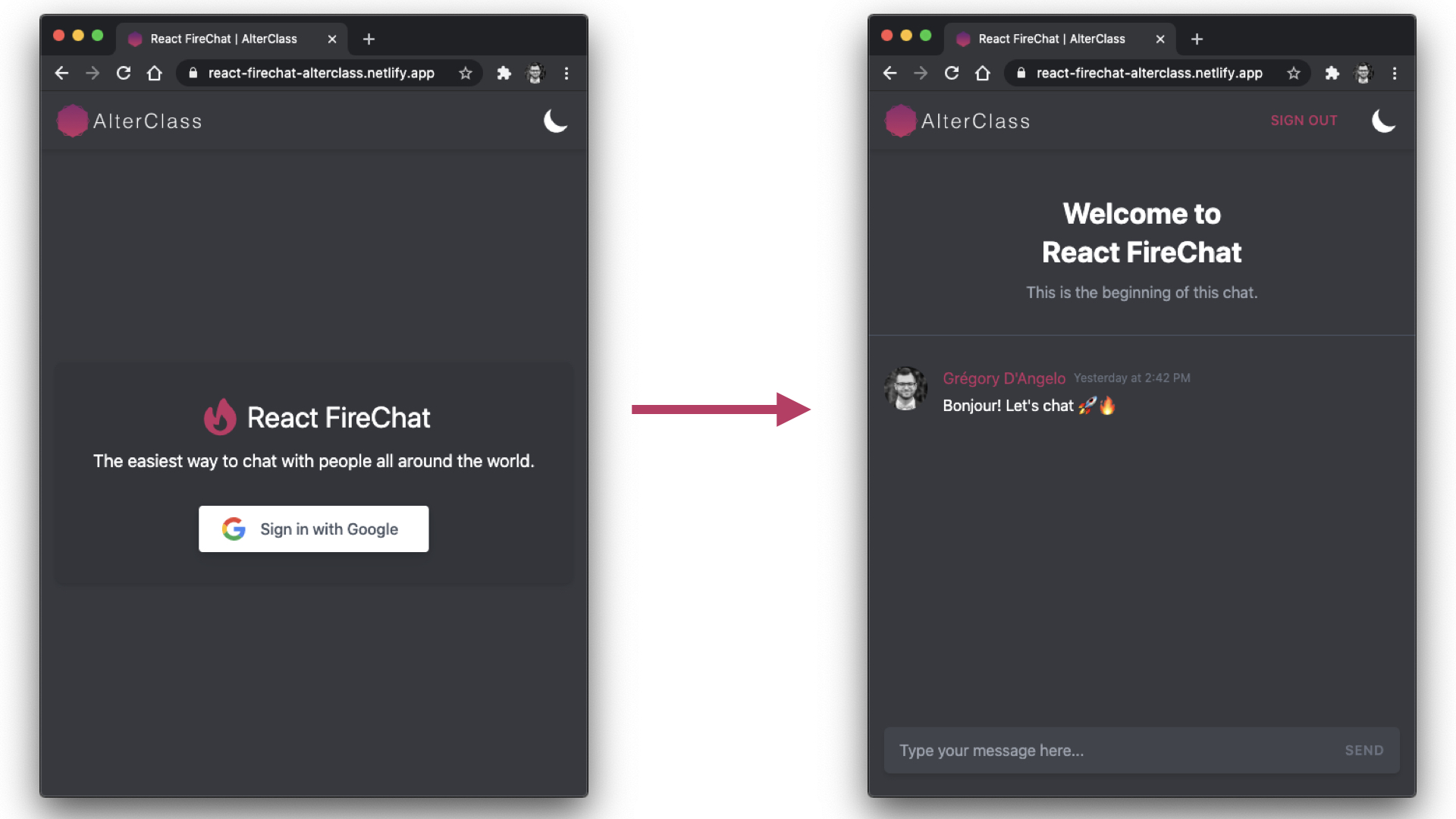 React Firebase App Views