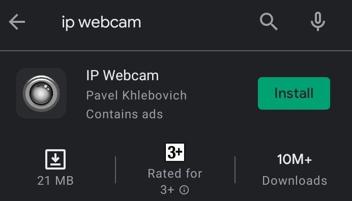 IP Webcam Application Google Play Store