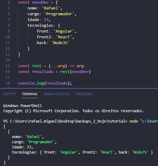 Javascript Spread Simulation Conhecendo o JavaScript: Spread e Rest