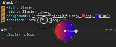 CSS Angle Gauge in Chrome DevTools