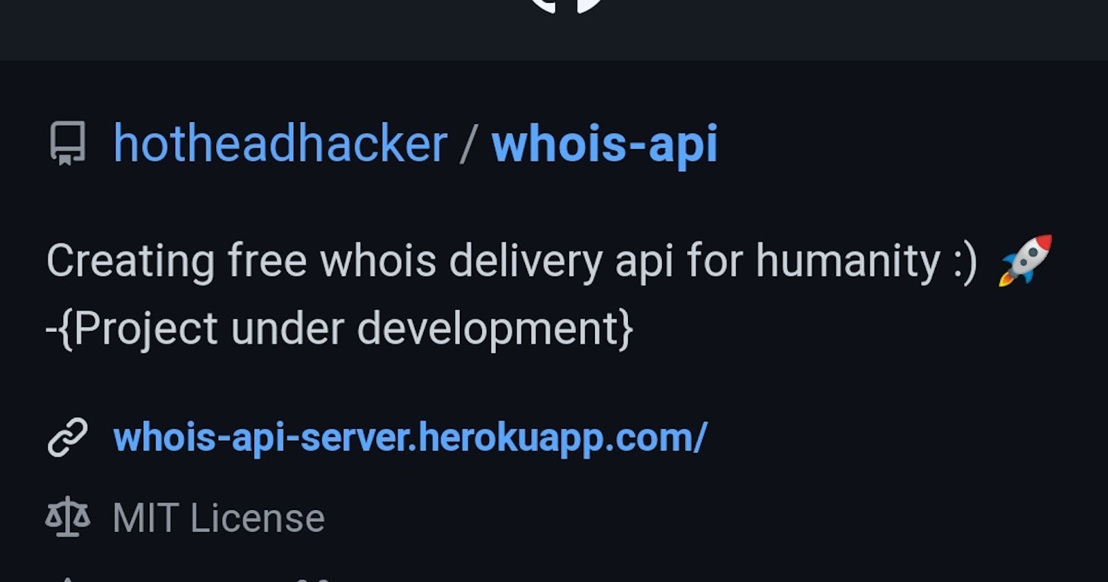Free Open-Source WHOIS API Unlimited Calls