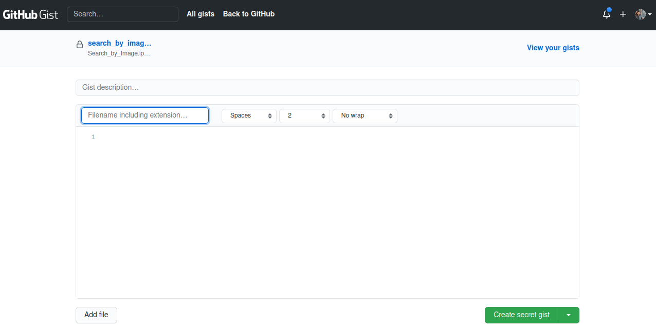 Share your code with Github gist