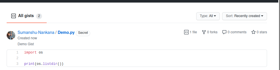 Share your code with Github gist