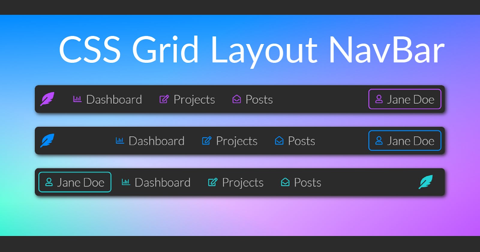 3 Ways to create a Navbar (CSS Grid Layout)