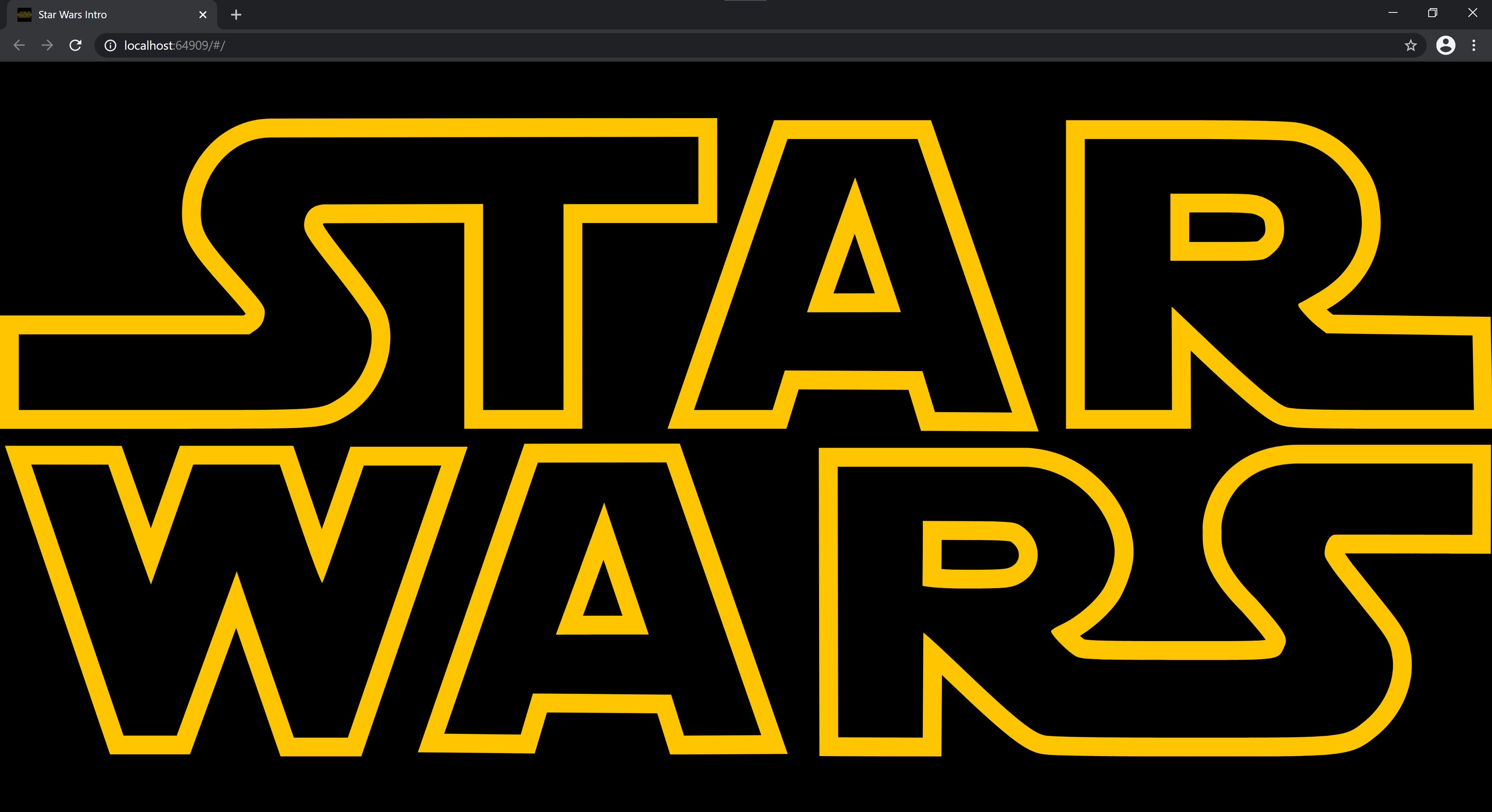 The Star Wars logo showing in a browser window