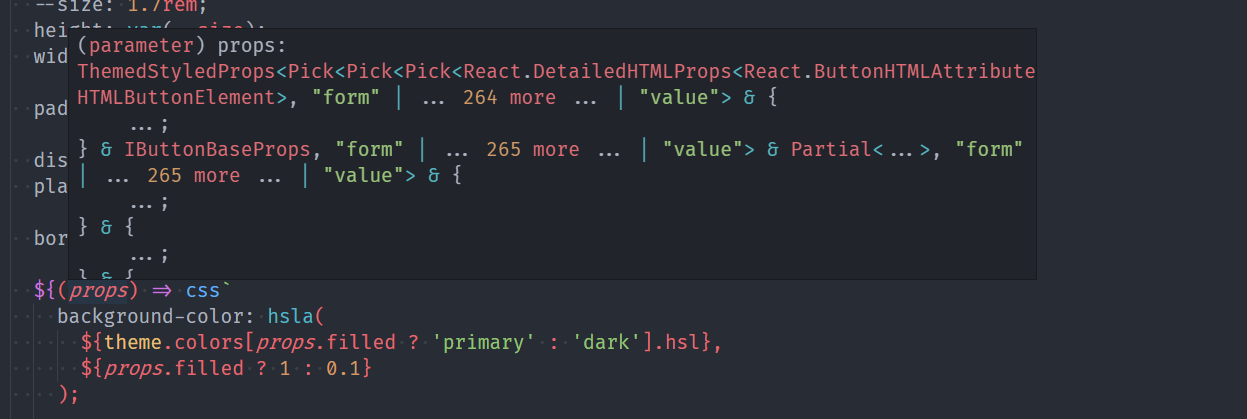 Styled Components usage of Pick