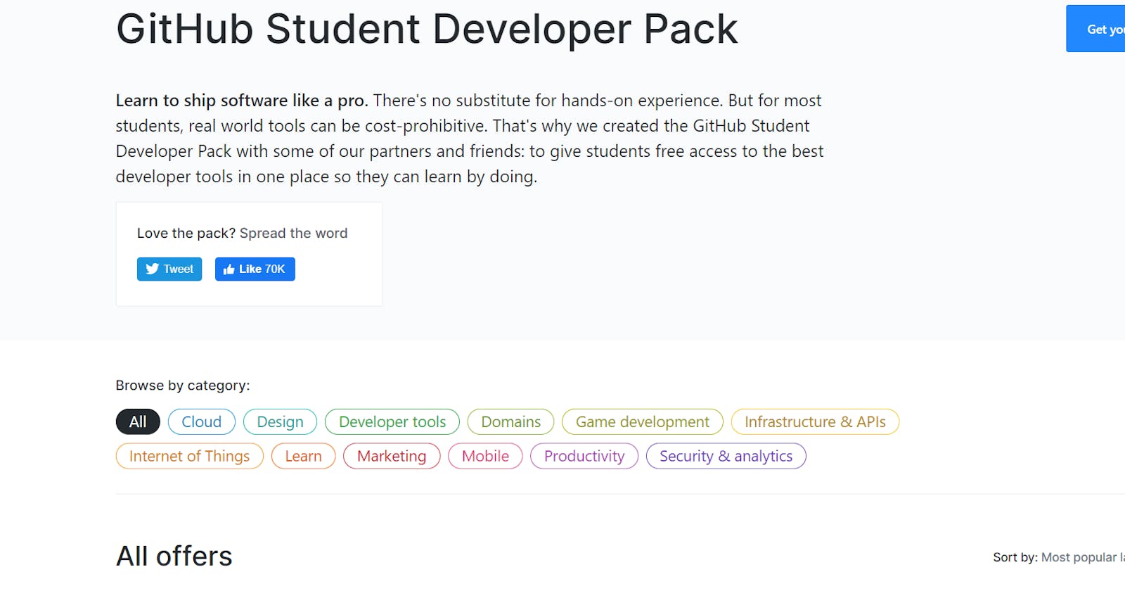 GitHub Student Developers pack