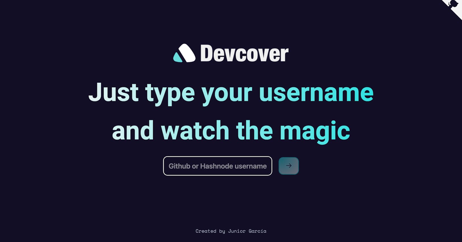 Devcover - Easiest way to generate a developer portfolio