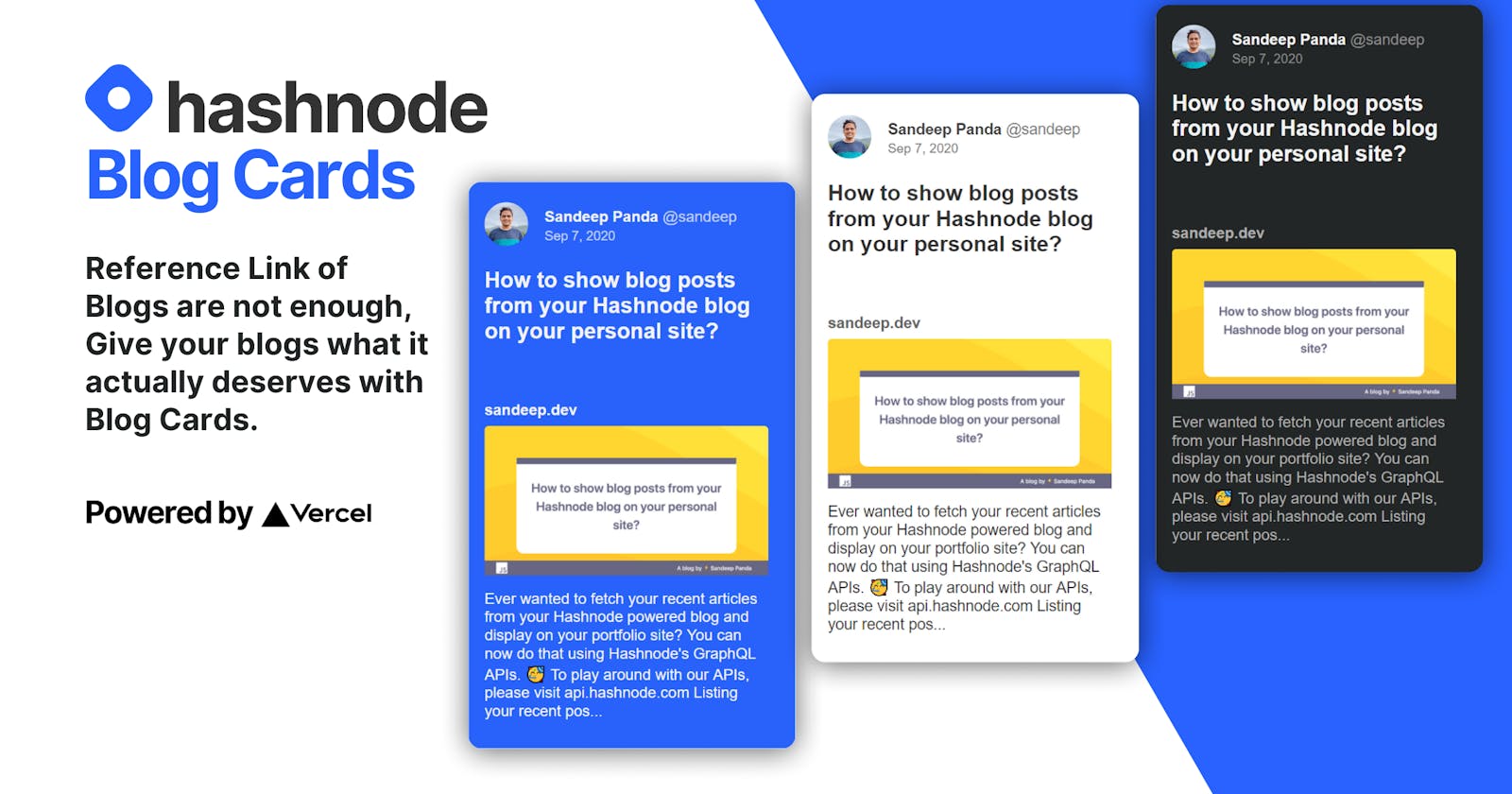 ⚡ Hashnode Blog Cards 🚀 Reference Link 🔗 of Blogs are not enough, Give your blogs what it deserves with Blog Cards