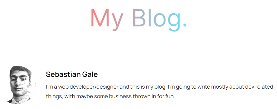 My blog's main header