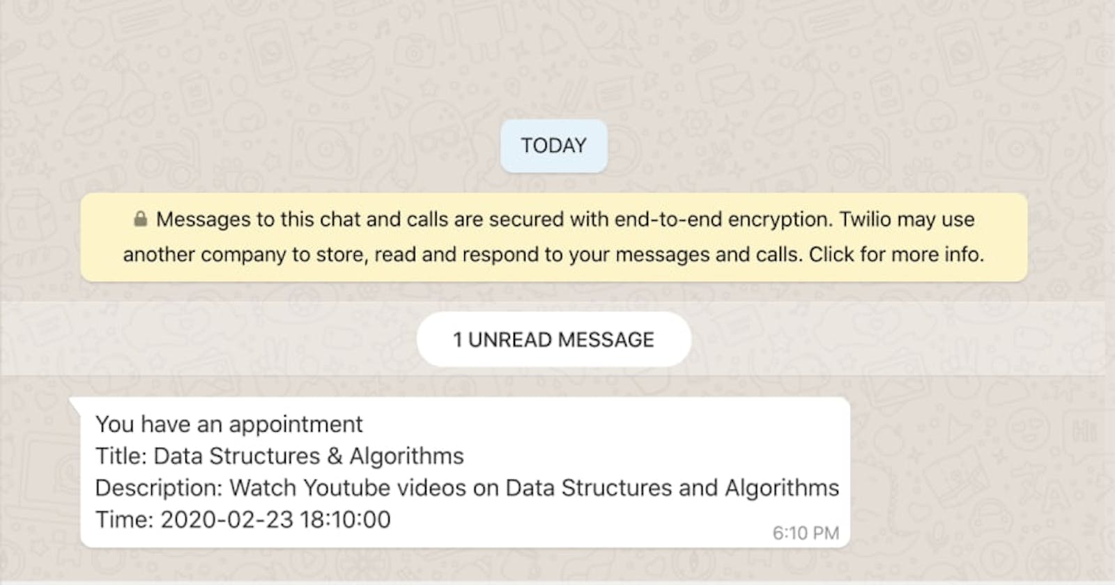 Sending app notifications over Whatsapp using Twilio