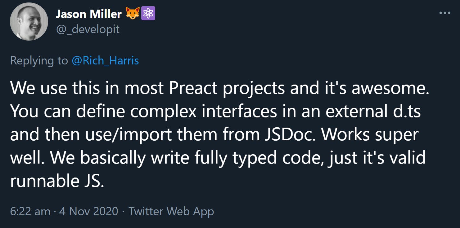 using-ts-without-ts-developit-tweet.png