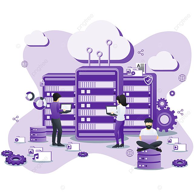 Modern Flat Design Concept Of Cloud Computing Services With Characters Using Laptop Managing Cloud Data On Servers Can Use For Web Banner Landing Page Website Template Flat Vector Illustration, Abstract, App, Busin.jpeg